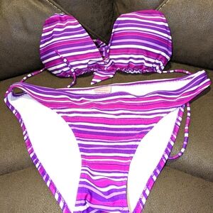 Beautiful Purple/White Striped Bikini